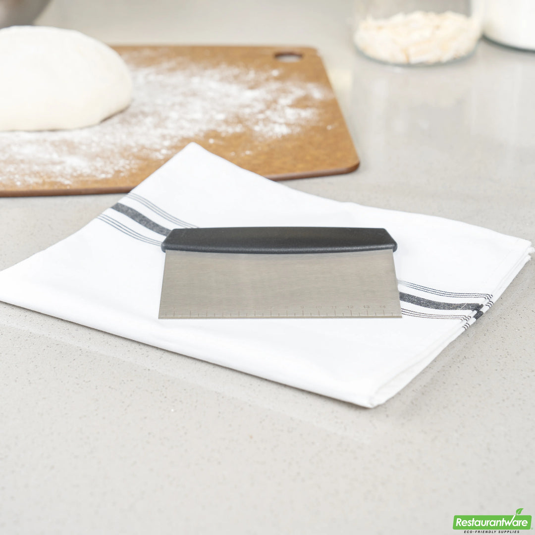 Restaurantware Met Lux 6 Inch Stainless Steel Dough Scraper, With Black Plastic Handle - Restaurant Equipment and Smallwares - Canadian Distribution - Ships Free Within Canada on Orders Above CAD $199