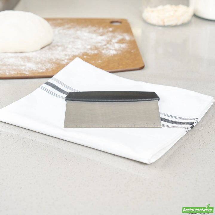 Restaurantware Met Lux 6 Inch Stainless Steel Dough Scraper, With Black Plastic Handle - Restaurant Equipment and Smallwares - Canadian Distribution - Ships Free Within Canada on Orders Above CAD $199