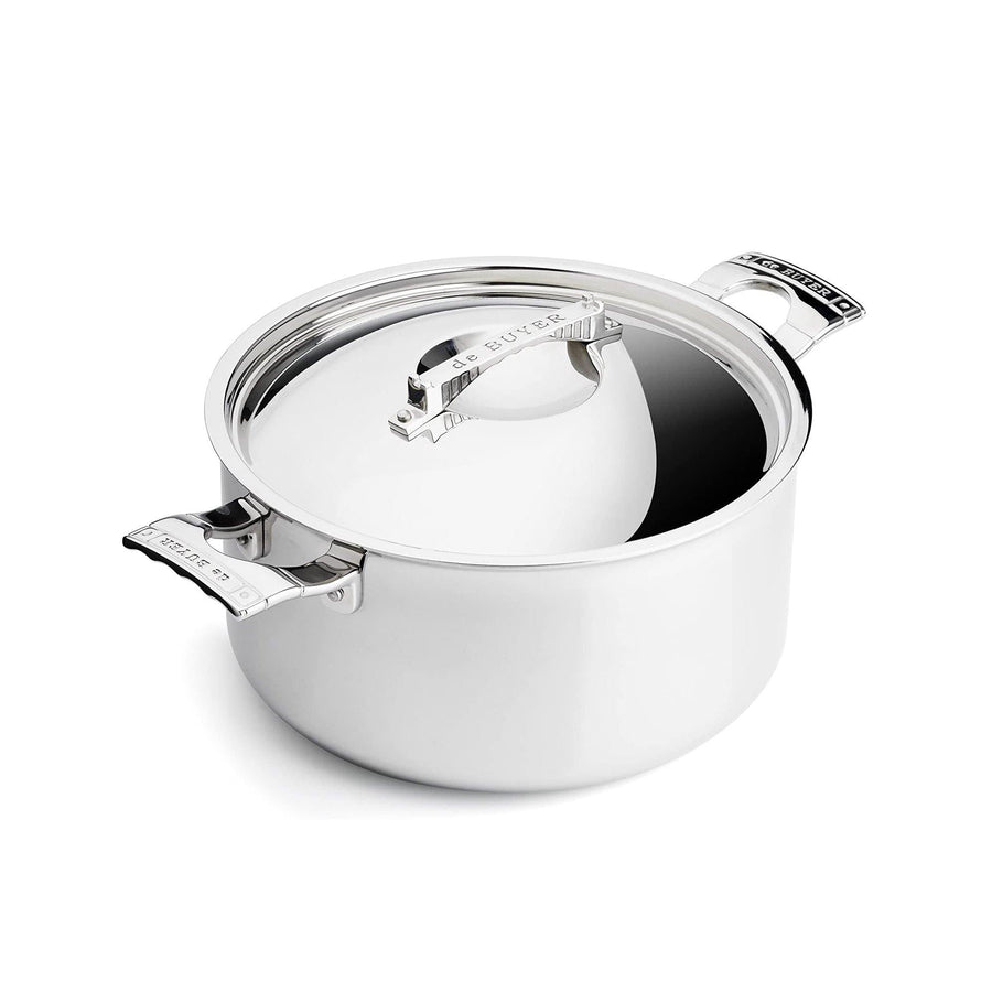 DE BUYER French Collection Mont Bleu Stewpan with Lid, 9.5"/24cm