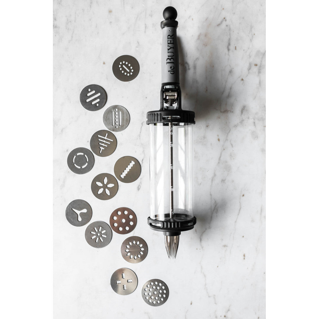 DE BUYER Le Tube Pastry Syringe Set with Piping Tips and Cookie Discs