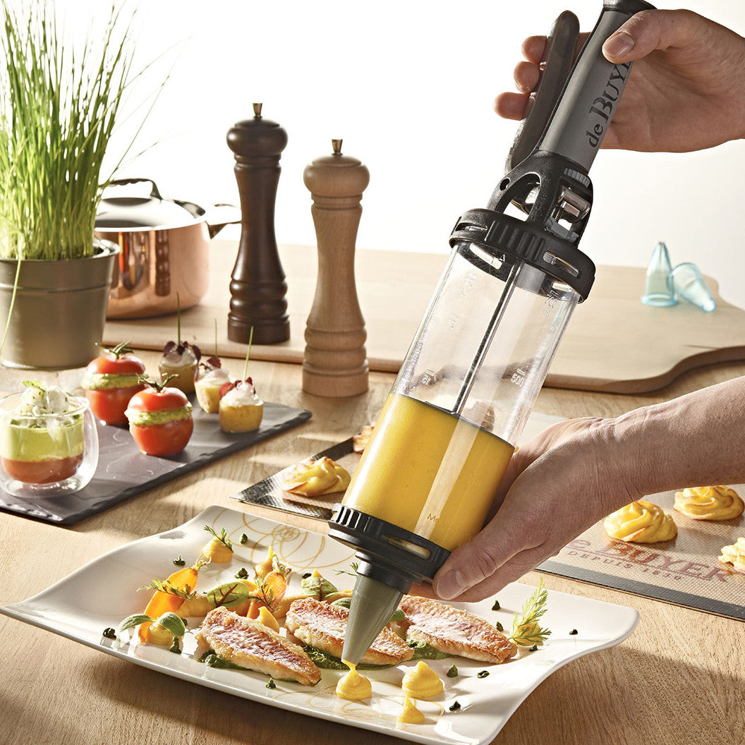 DE BUYER Le Tube Pastry Syringe Set with Piping Tips and Cookie Discs