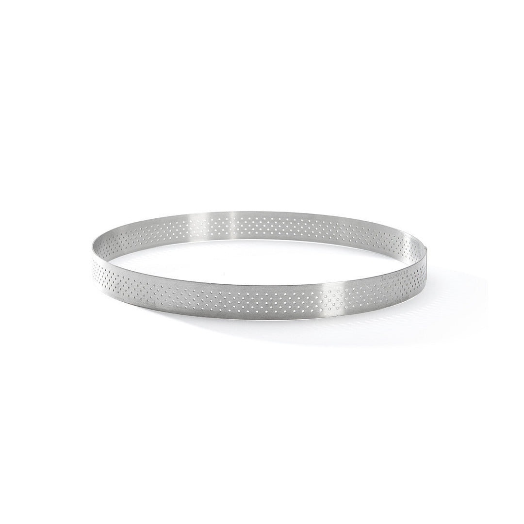 DE BUYER Stainless Steel Perforated Round Tart Ring, 8" - Canadian Distribution - Ships Free Within Canada on Orders Above CAD $199