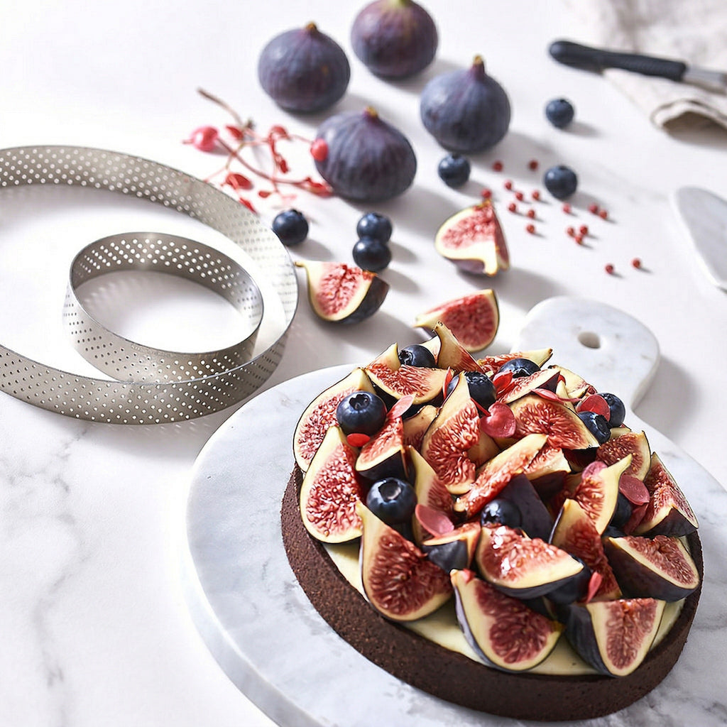 DE BUYER Stainless Steel Perforated Round Tart Ring, 8" - Canadian Distribution - Ships Free Within Canada on Orders Above CAD $199