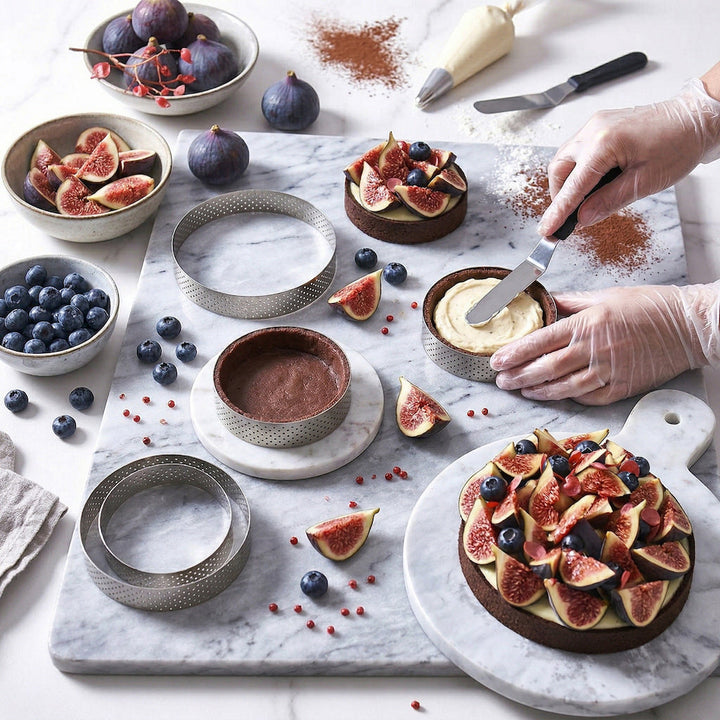 DE BUYER Stainless Steel Perforated Round Tart Ring, 7" - Canadian Distribution - Ships Free Within Canada on Orders Above CAD $199