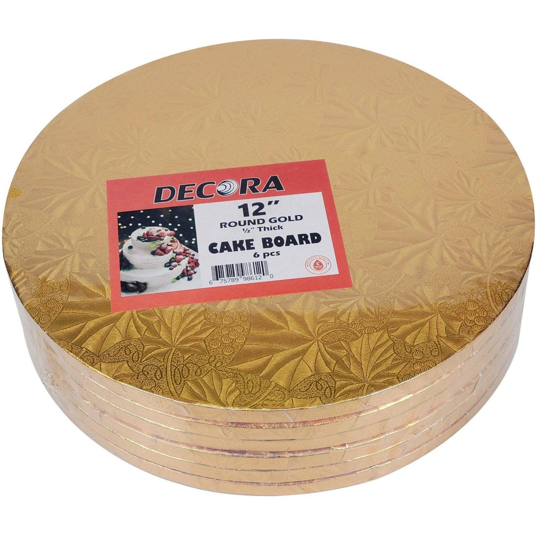 CLR - Decora - 12" Round 1/2" Cake Board - Gold