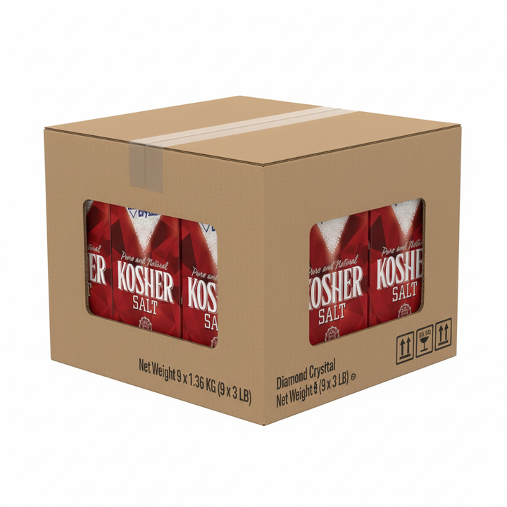 Diamond Kosher - Crystal Salt - 9 x 1.36 KG - Ships Free Within Canada - Restaurant and Foodservice Ingredients - Canadian Distribution