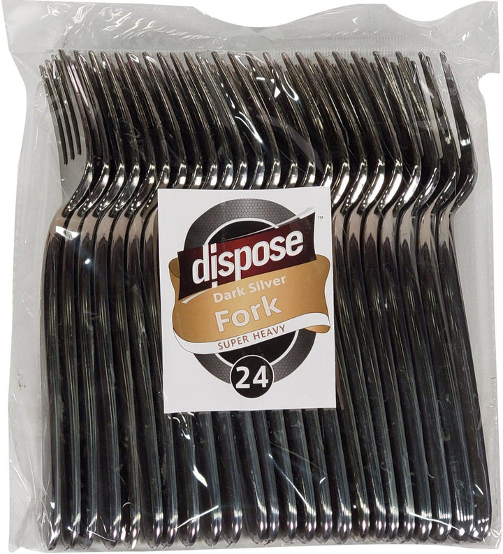 Dispose -  Fork Heavy Plastic (Gold/Silver)