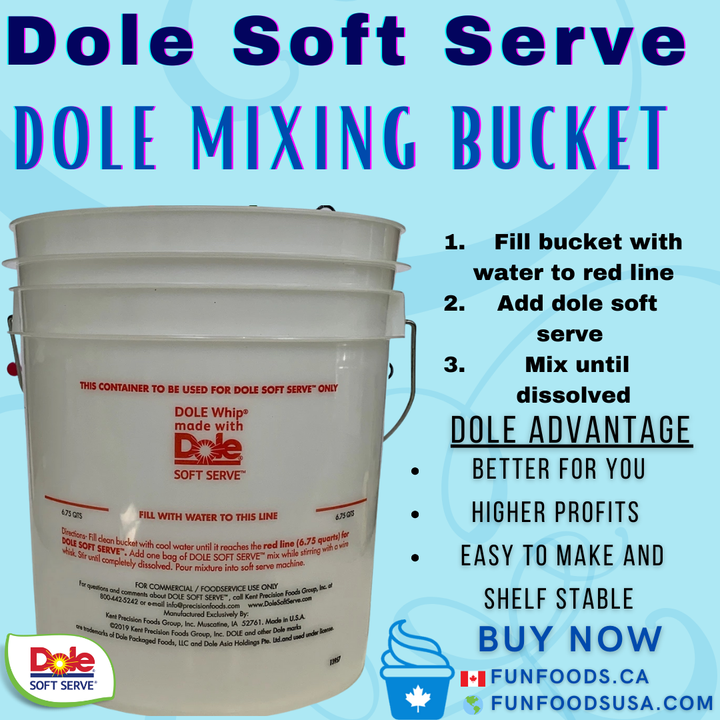 Dole Soft Serve | Slush Mixing Bucket, Lid and Whip - Mixing Bundle
