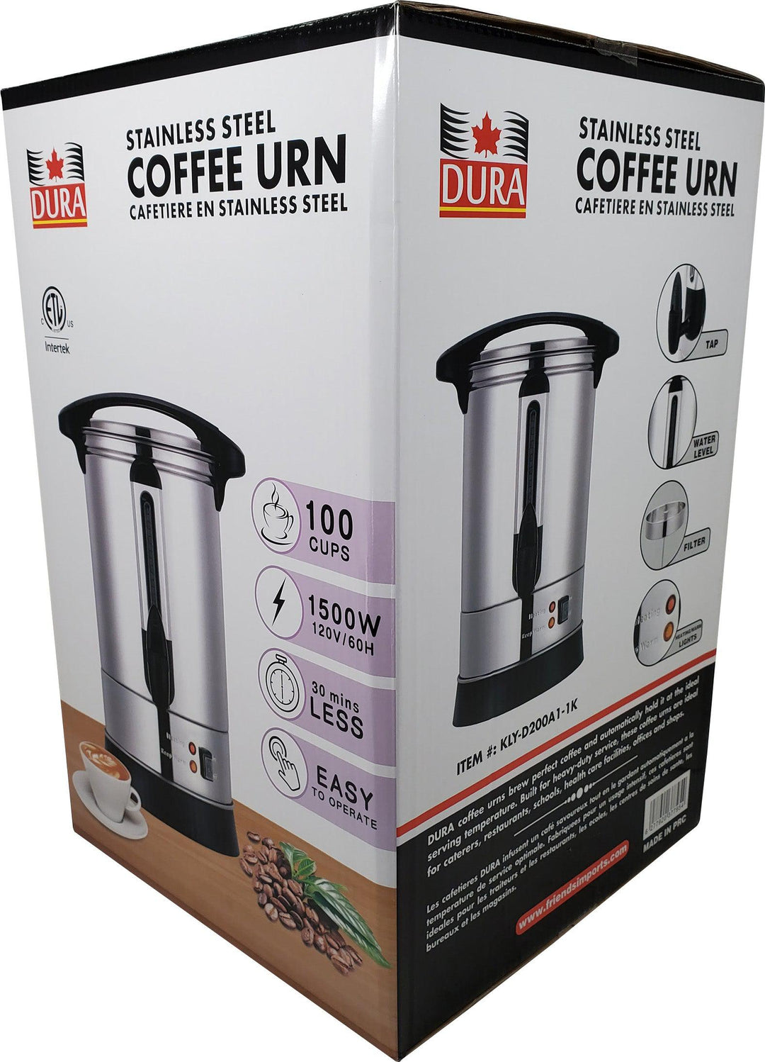 Dura - Coffee URN Stainless Steel (100 Cup)