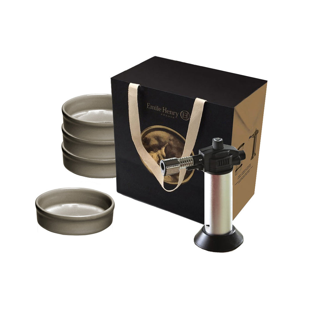 EMILE HENRY 5-piece Ceramic Creme Brulee Set - Silex/Fusain