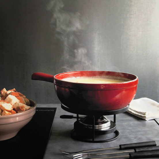 EMILE HENRY Cheese Fondue Set - Charcoal/Burdgundy