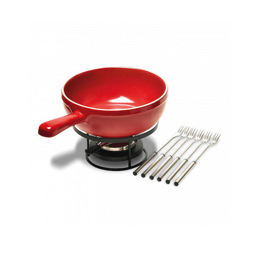 EMILE HENRY Cheese Fondue Set - Charcoal/Burdgundy