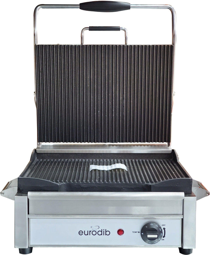 Eurodib - Medium All Ribbed Panini Grill 120V - SFE02345 120