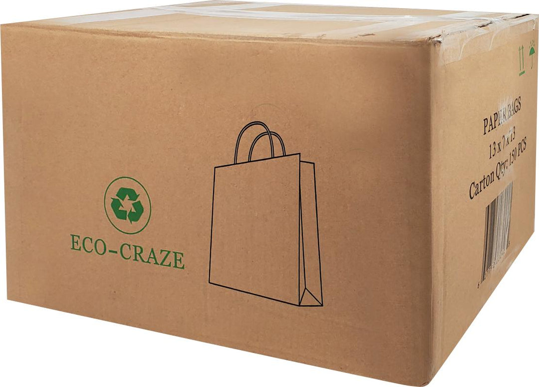 Eco-Craze - Kraft Paper Handle Bag - 13x7x17