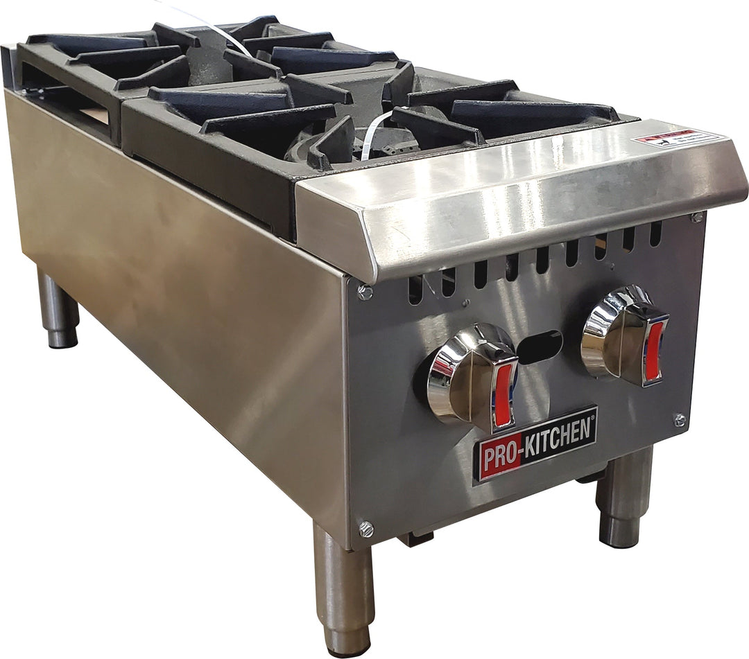 Pro-Kitchen - Hot Plate 2 Burners SS 60000 BTU 12"x30"x13.5" - GHP2L