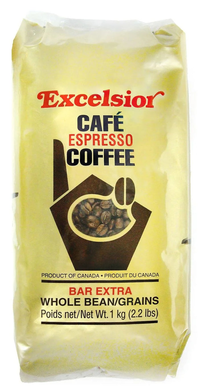 Excelsior Espresso Whole Bean Coffee - Case of 12 x 1kg Bags - Canadian Distribution