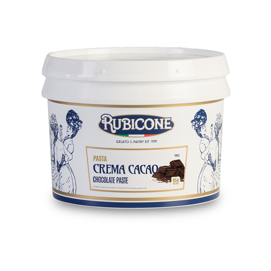 Rubicone Chocolate Flavoring Paste for Gelato - 3 KG Bucket on a white background - Canadian distribution 