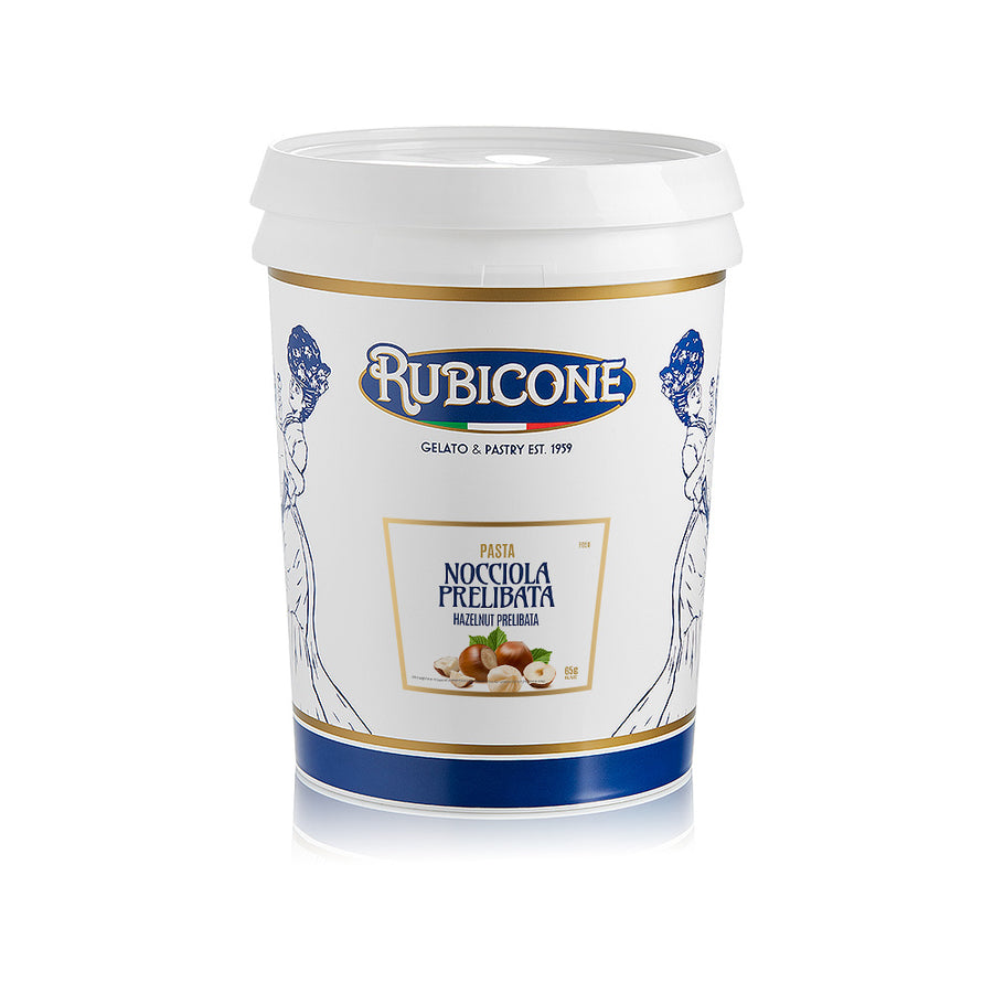 5 KG bucket of Rubicone Hazelnut Prelibata on a white background