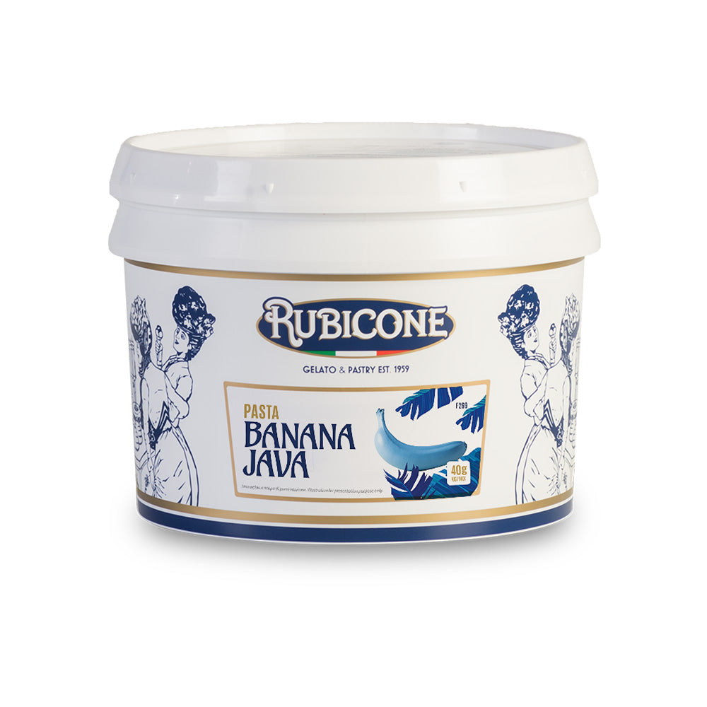 3 KG bucket of Rubicone banana java on a white background