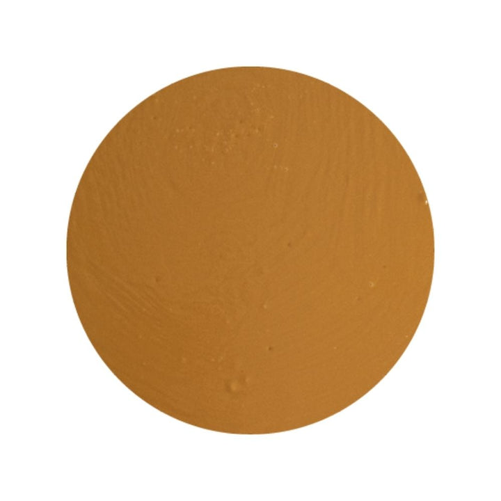 Texture image of Mou Cream sundae dessert topping - smooth caramel cream - on a white background
