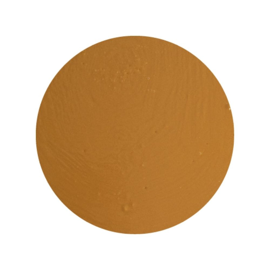 Texture image of Mou Cream sundae dessert topping - smooth caramel cream - on a white background