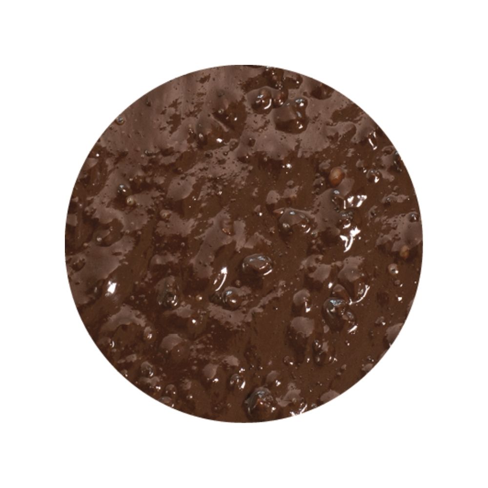 Texture image of crunchy choco nougat cream sundae dessert topping on a white background