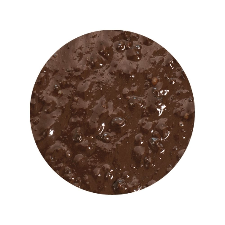Texture image of crunchy choco nougat cream sundae dessert topping on a white background