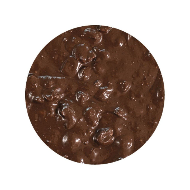 Texture image of Moka Nut sundae dessert topping on a white background