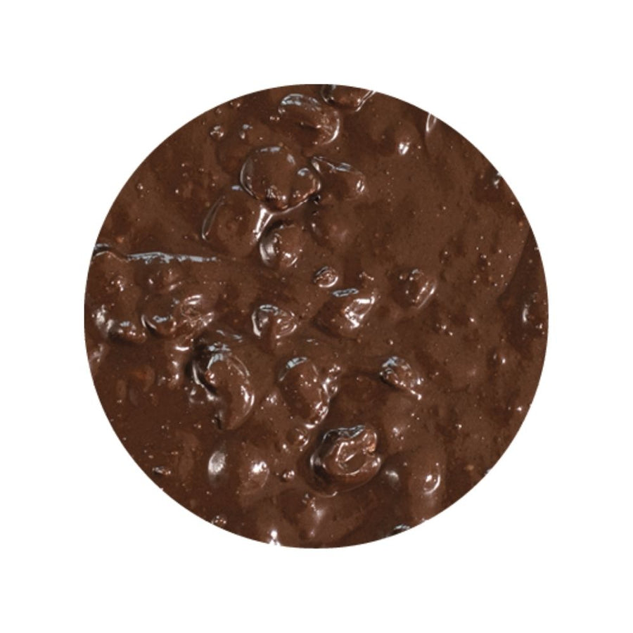 Texture image of Moka Nut sundae dessert topping on a white background