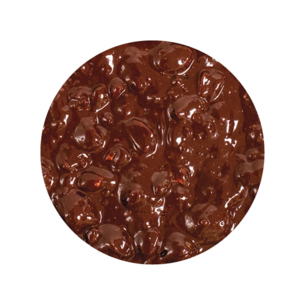 Texture image of choco peanuts sundae dessert topping on a white background