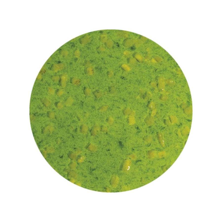 Lime Sundae Dessert Topping with lime pieces texture image on a white background