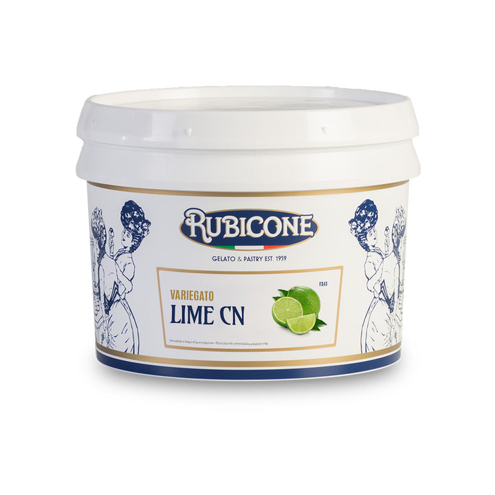 3 KG Bucket of Rubicone Lime CN Sundae Dessert Sauce and Topping - Variegato Lime CN - on a white background