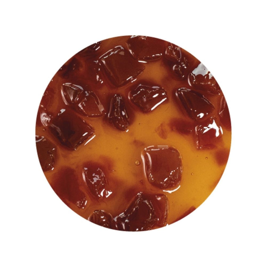 Peach Orange sundae dessert topping texture image on a white background