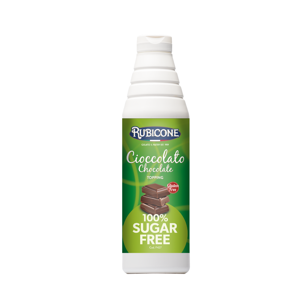Sugarfree Chocolate Topping - 1 KG squeeze bottle - Rubicone Canada - Canadian distributor