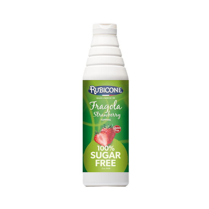 Sugarfree strawberry topping - 1 KG Squeeze Bottle - Rubicone Canada - Canadian distributor