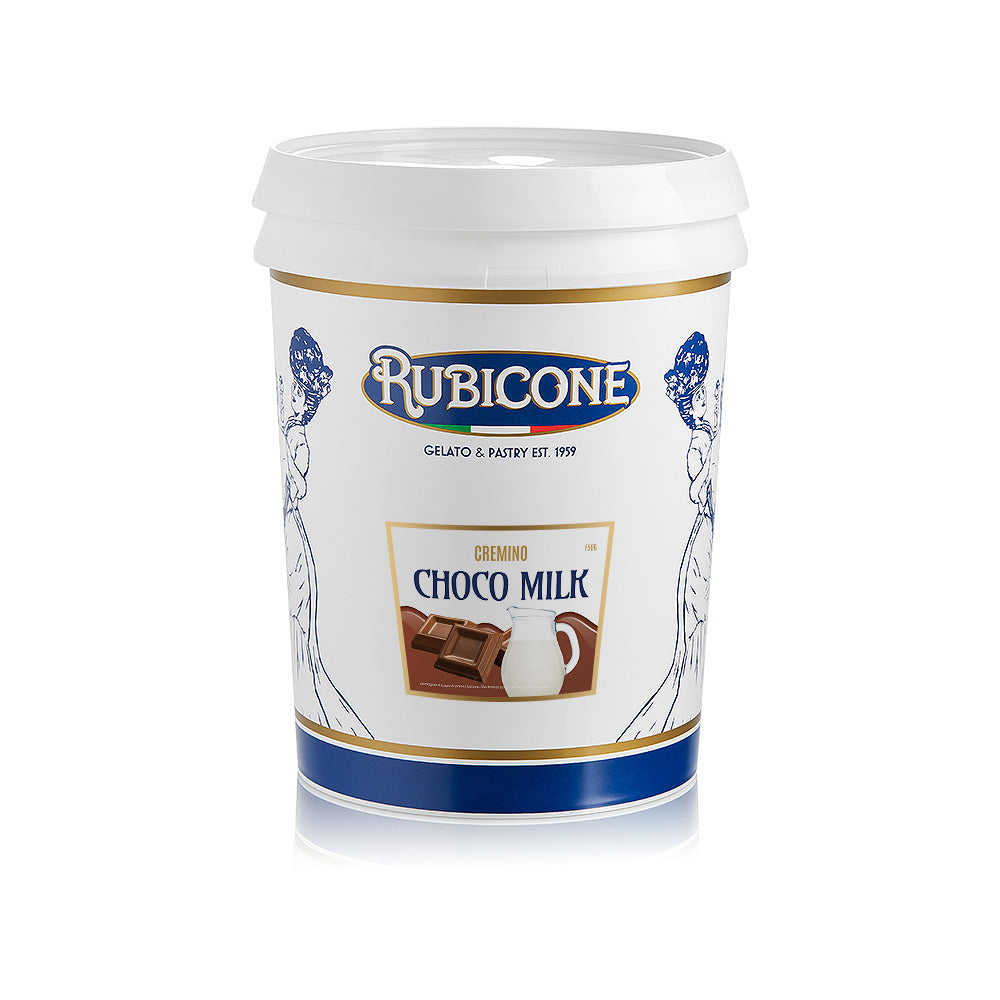 Rubicone Choco Milk Cremino (Milk Chocolate Cremino), 5 KG Bucket on a white background