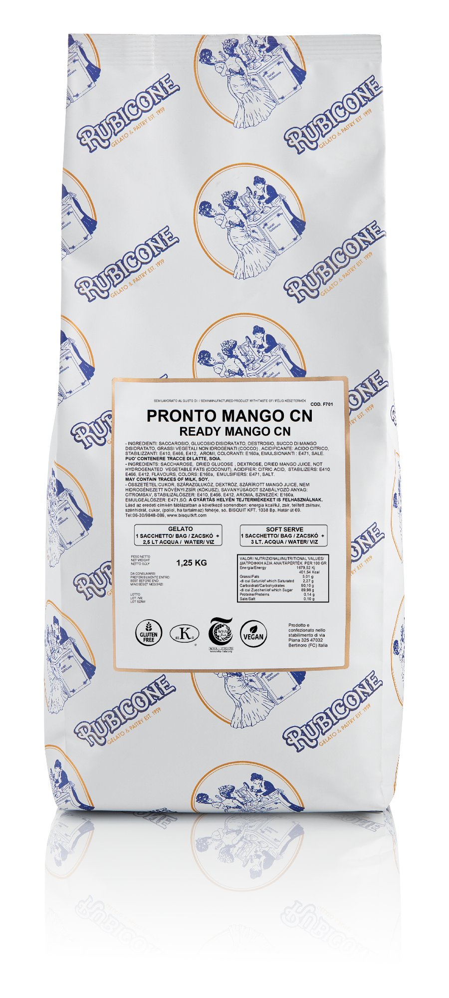 Rubicone Ready Mango Base 1.25 KG bag on a white background - Canadian Distribution
