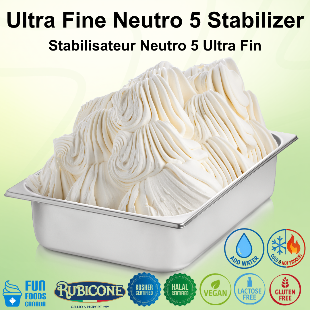 Ultra Fine Neutro 5 Stabilizer with Rubicone branding and product features on a light green background