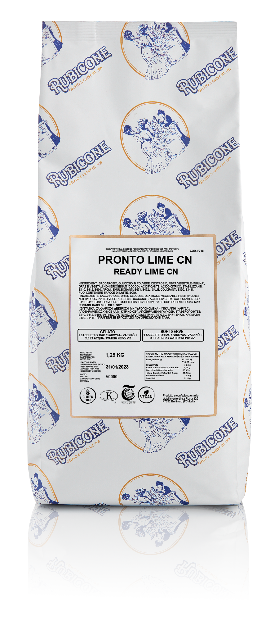 Rubicone Ready Lime Base - 1.25 KG bag on a white background by Rubicone Canada - Canadian Distributor