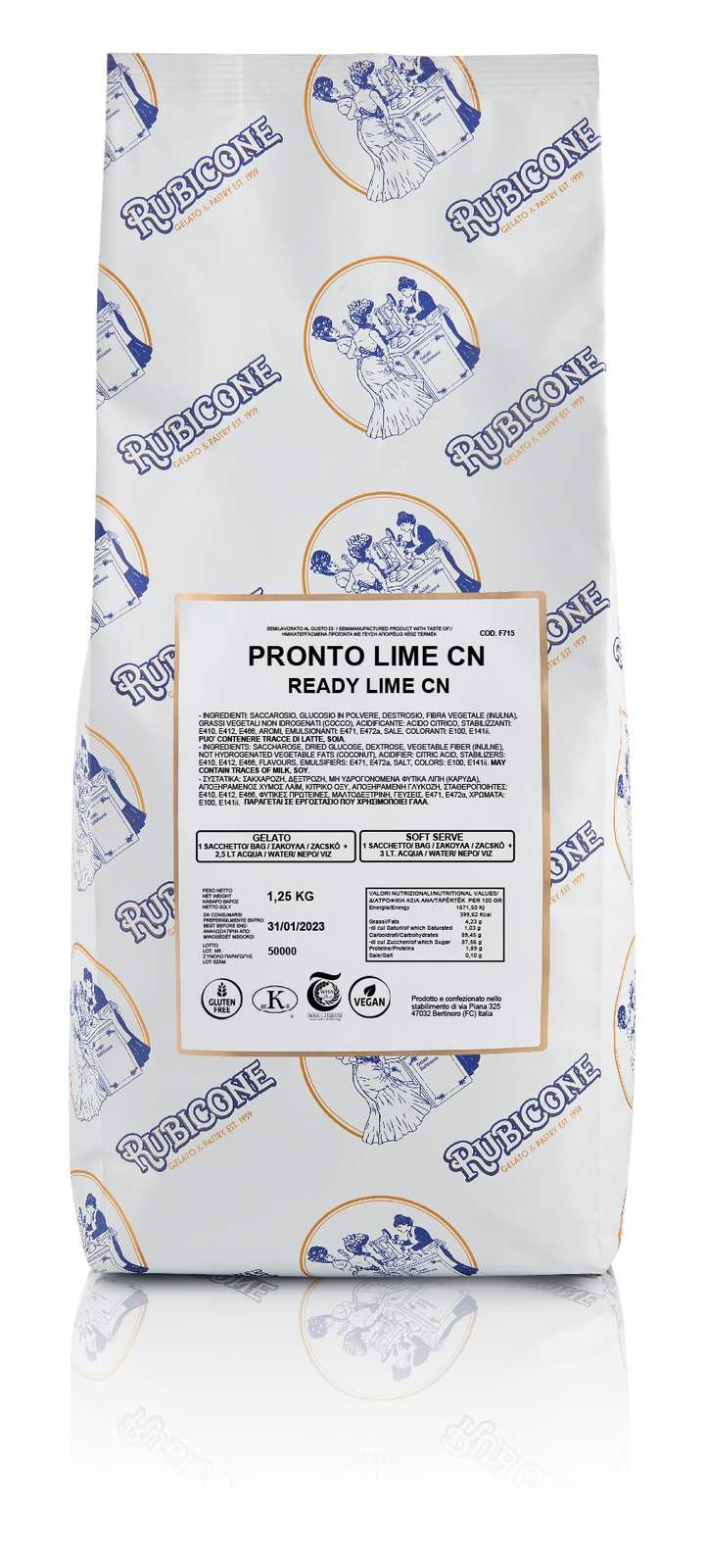 Rubicone Ready Lime Base - 1.25 KG bag on a white background by Rubicone Canada - Canadian Distributor