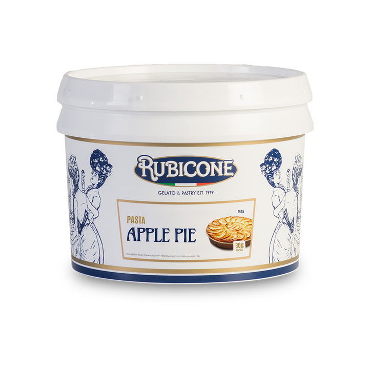 3 KG bucket of Rubicone Apple Pie Paste on a white background