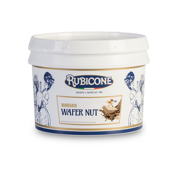 Rubicone Wafer Nut Sundae Dessert Topping, 3 KG bucket on a white background
