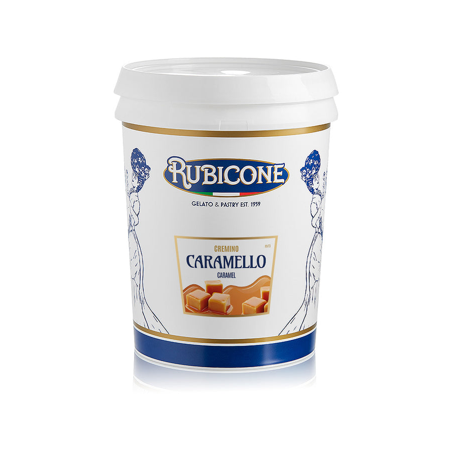 Rubicone Caramel Cremino, 5 KG Bucket on a white background