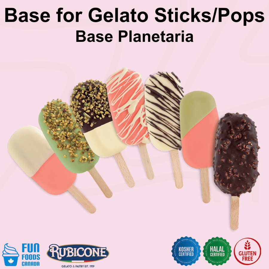 Rubicone Base Planetaria – professional gelato base for making gelato sticks and popsicles with smooth texture and structure. Kosher, halal and gluten-free.
