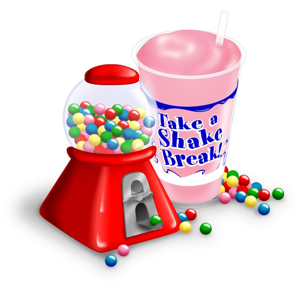 BUBBLEGUM - Shake and Slush Beverage Mix by Flavor Burst Canada - 1 Gallon (3.8 Liters)