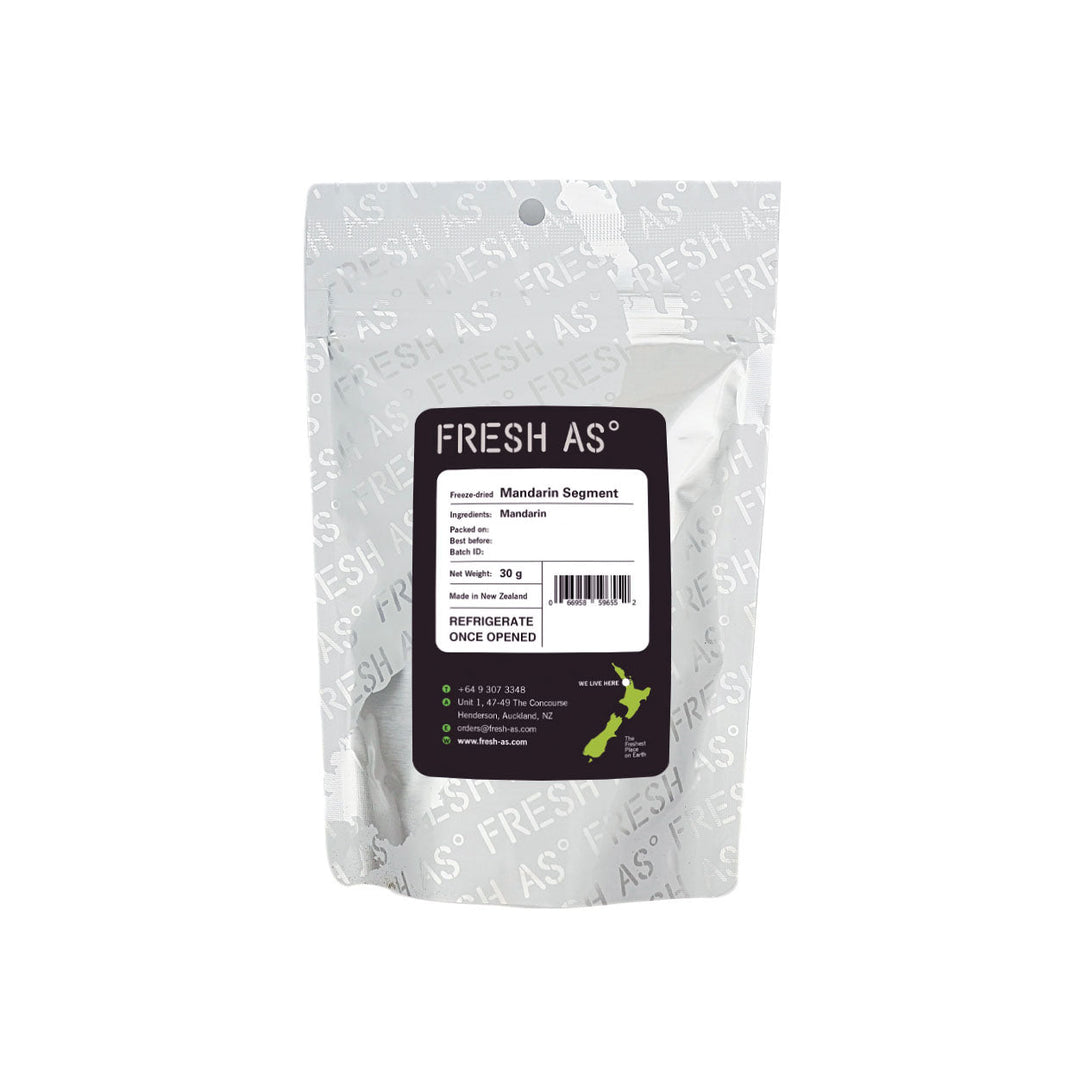 FRESH AS Freeze-Dried Mandarin Orange Segment, 30g - Canadian Distribution - Ships Free Within Canada on Orders Above CAD $199