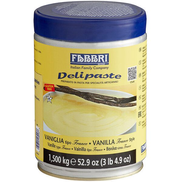 Fabbri PURE  VANILLA FRANCE - DELIPASTE (COMPOUND PASTES) - 8 x 1.5KG Tin - Fabbri Canada