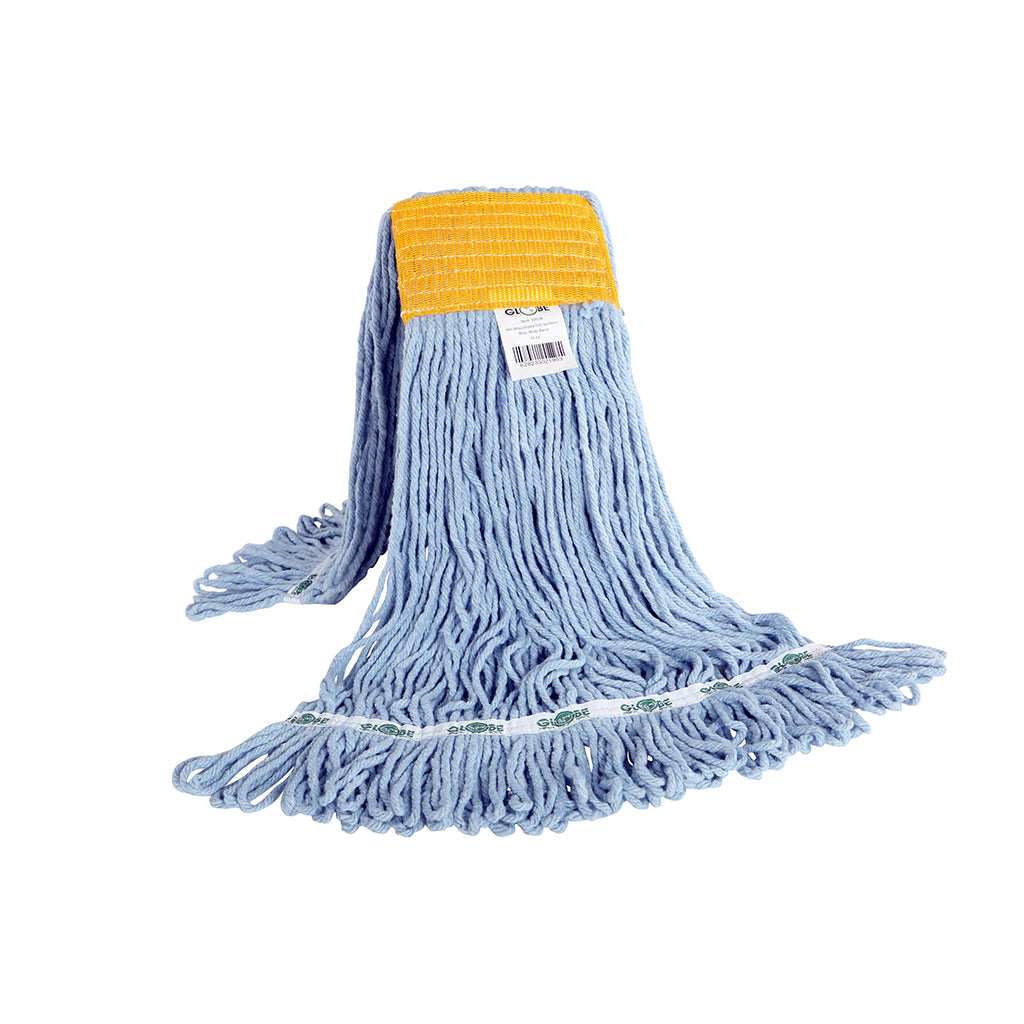 Syn-Pro® Synthetic 5 Inch Wide Band Wet Blue Looped End Mop - Sold By The Case