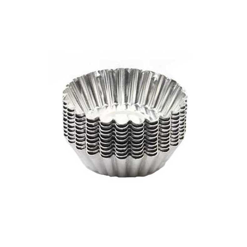 Fluted Aluminum Tartlet / Egg Tart Mold, Large (8.25 cm) - Canadian Distribution - Ships Free Within Canada on Orders Above CAD $199