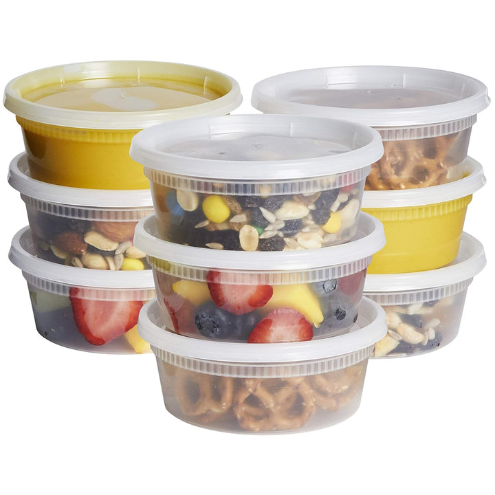 Food Storage Deli Containers with Airtight Lids - Select Size 8oz